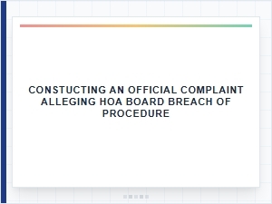 Hoa Board Procedure Complaint Guide