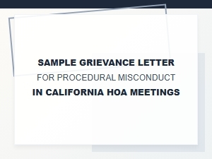 California Hoa Meeting Procedural Complaint Letter