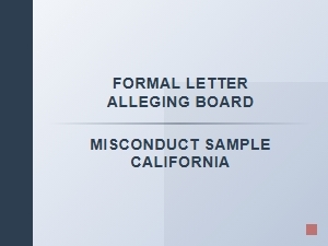 Sample Letter to Report Hoa Board Misconduct