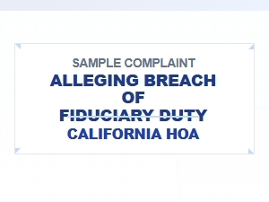 California Hoa Fiduciary Duty Complaint Sample