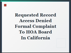 Filing a Formal Complaint for Hoa Record Denials