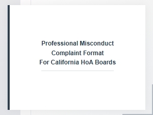 California Hoa Board Complaint Process