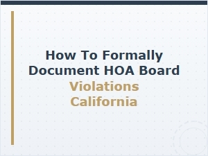 California Hoa Board Violation Letter Template