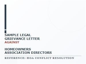 File a Grievance Against Hoa Board Members