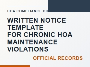 Hoa Maintenance Violation Notice Template